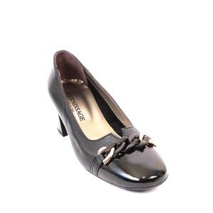 Vernissage 73934 Black Leather Comfort Heels Shoes Pumps